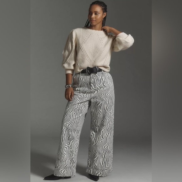 NWT! By Anthropologie Scalloped Collar Sweater in Ivory - Size 3X 🪑 - Picture 10 of 14